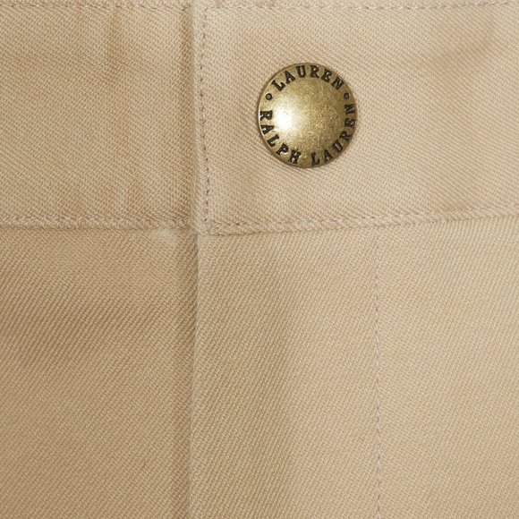 Tan Stretch Cotton Twill Straight Pants 16 - Picture 3 of 3
